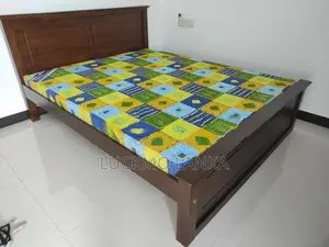 Brand New 6 X5 Teak Box Bed with Double Layer Mattress / 009