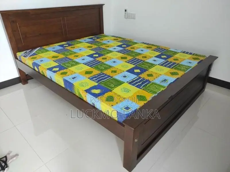 Brand New 6 X5 Teak Box Bed with Double Layer Mattress / 009