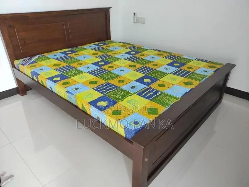 Brand New 6 X5 Teak Box Bed with Double Layer Mattress / 009