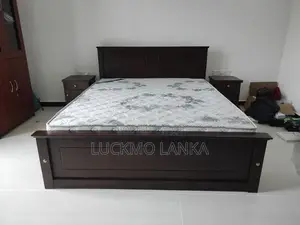 6x5 Teak Box Bed With Arpico Spring Mattress