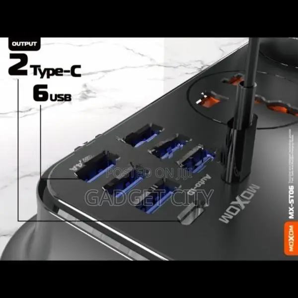 MOXOM Universal power cord 4 port with 6 USB MX-ST06