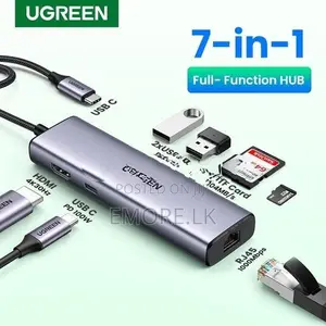 UGreen 7-in-1 4K@30Hz HDMI USB C Hub,100W PD, SD/TF Card Reader