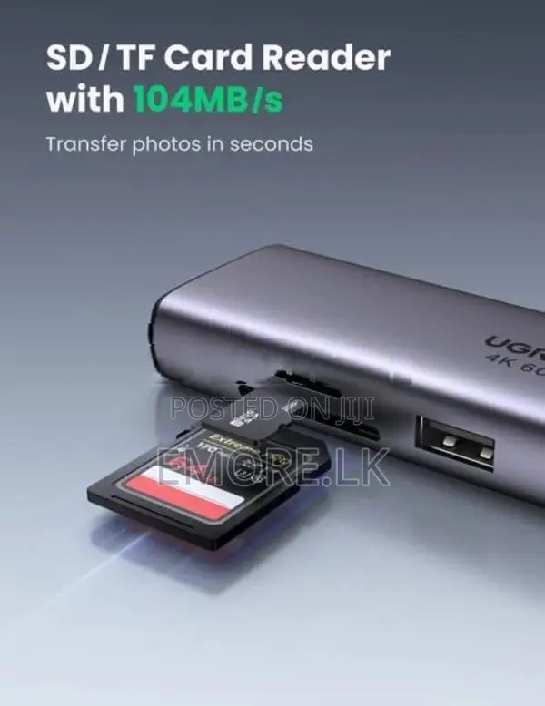 UGreen 7-in-1 4K@30Hz HDMI USB C Hub,100W PD, SD/TF Card Reader