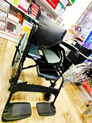 Commode Wheelchair Powder Coated Black Edition With Safty Belt