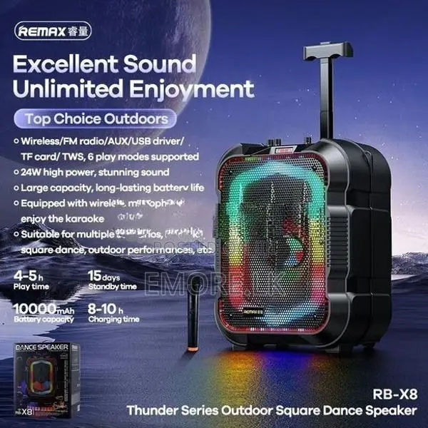 karaoke Remax X8 Wireless mic Outdoor Bluetooth Speaker RB-X8