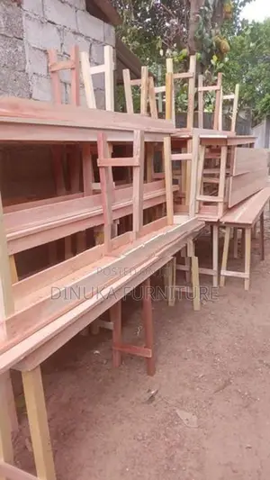 Table And Bench 6ft *15Inch Mahogani