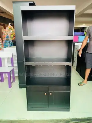 Modern Mdf Black 5 Ft Book Cupboard