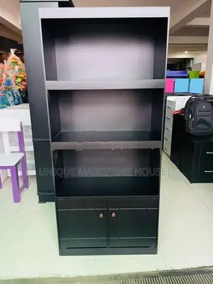 Modern Mdf Black 5 Ft Book Cupboard