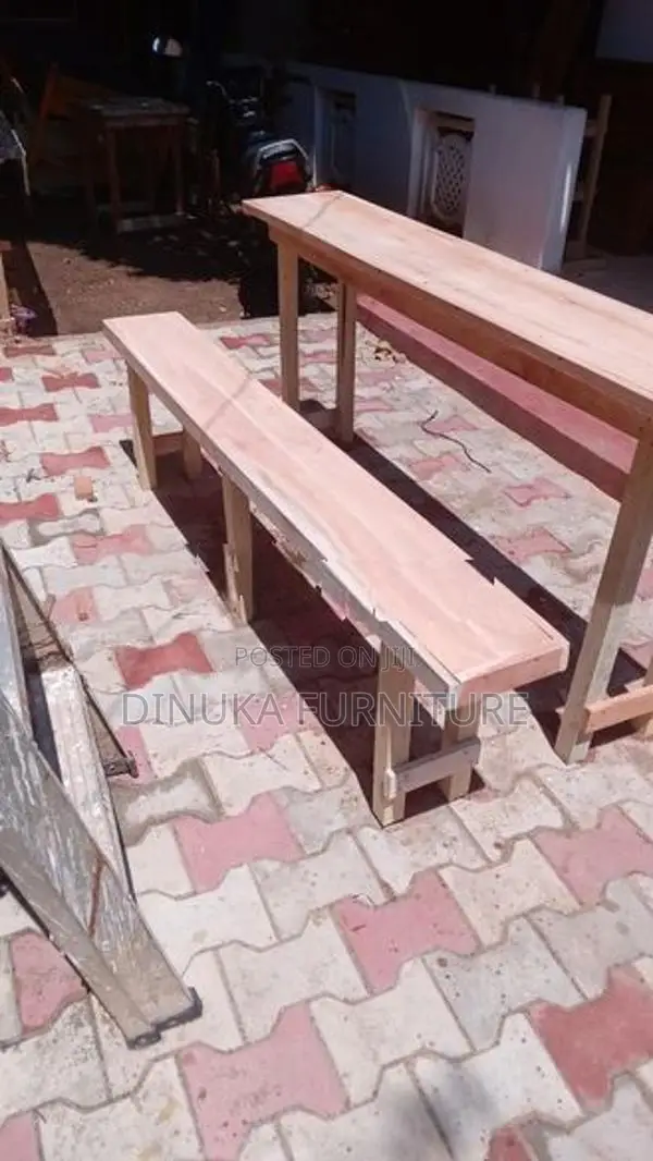 Table And Bench 6ft *15Inch Mahogani