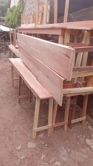 Table And Bench 6ft *15Inch Mahogani