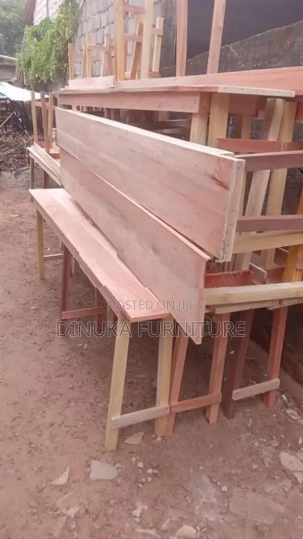 Table And Bench 6ft *15Inch Mahogani