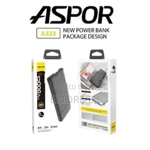 Aspor 10000 Power Bank with Type C Input Dual Outputs