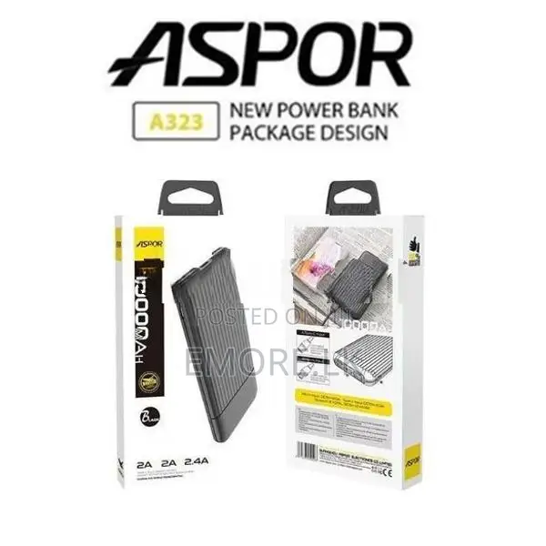 Aspor 10000 Power Bank with Type C Input Dual Outputs