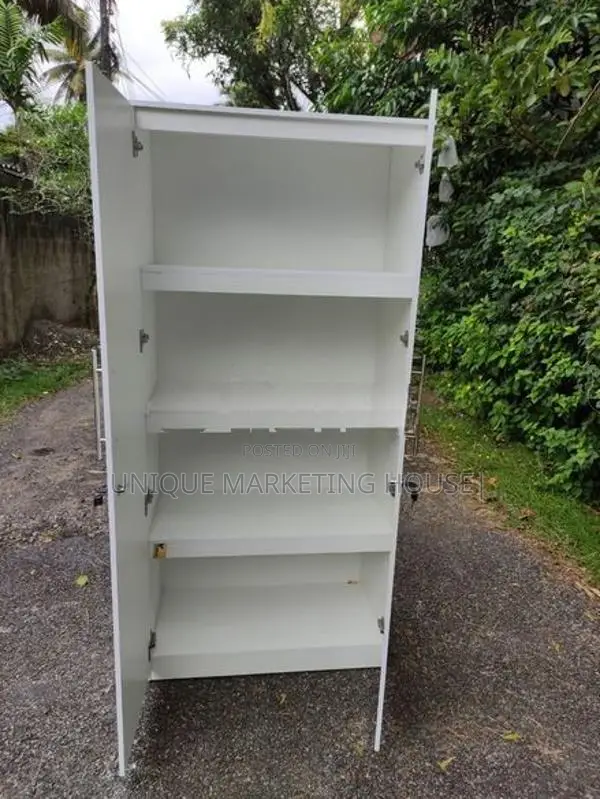 Modern Blk & White Shelf Cupboards