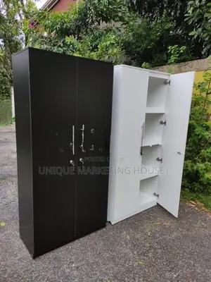Modern Blk & White Shelf Cupboards