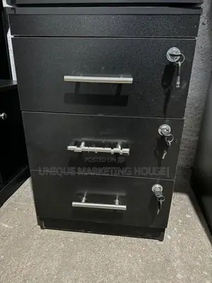 3pcs Black Lockable Drawer set