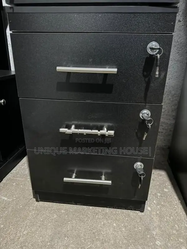 3pcs Black Lockable Drawer set