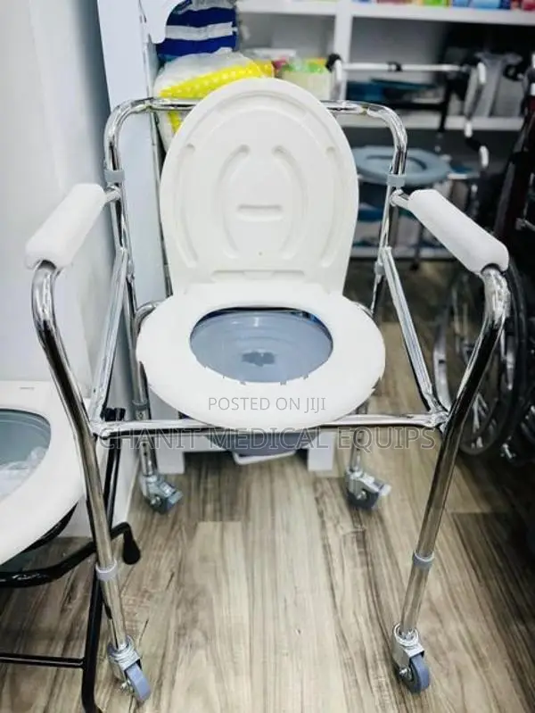 Commode Chair With Wheel Foldable