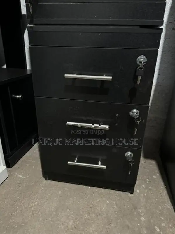 3pcs Black Lockable Drawer set