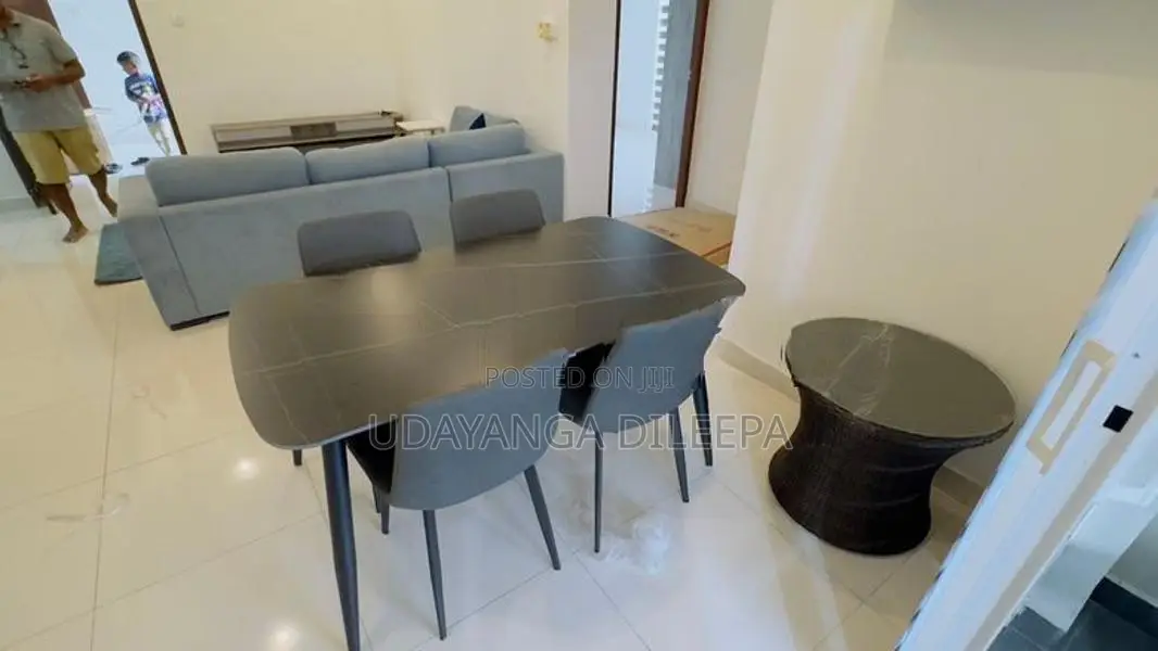 Granite Dining Table with Comfortable Chairs