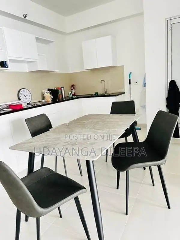 Dining Table with Chairs Granite Met