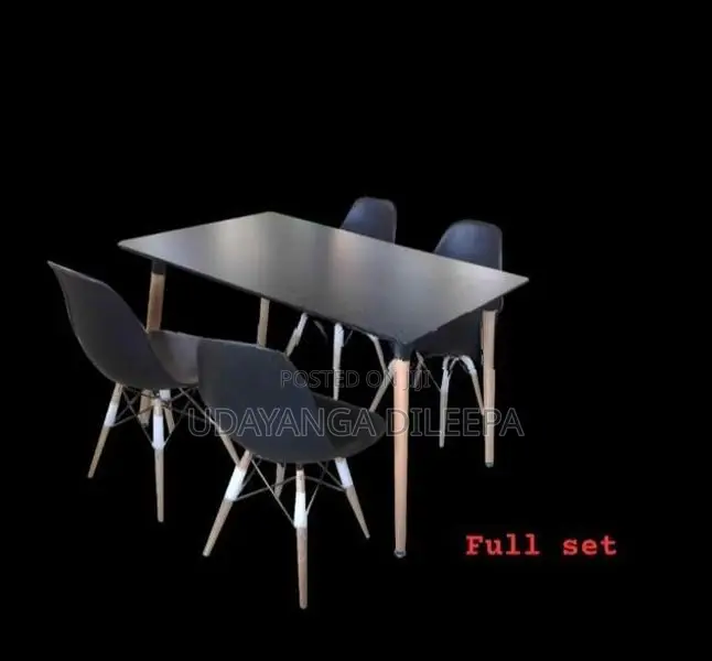 Dining Table with Chairs Granite Met