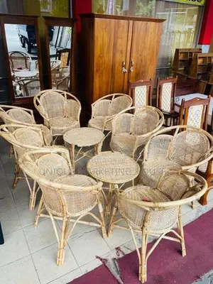 Modern Cane Set with Stool