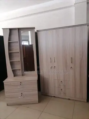 New Melamine Wardrobe 3 Door 6 X 4 Ft Cupboard & Dressing Table