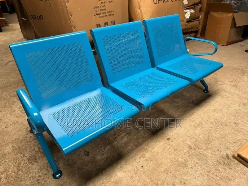 Blue Visitor Gang chair 3 Seater