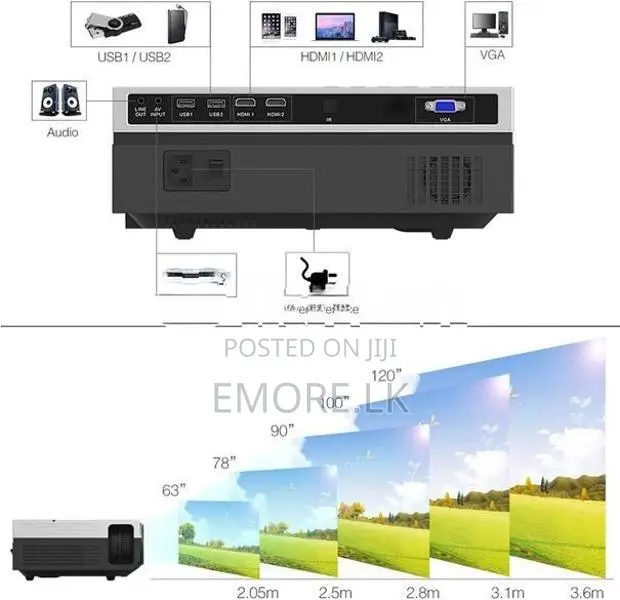 T26L.1080P LED Full HD Projector Video 5800 Lumen FHD 3D