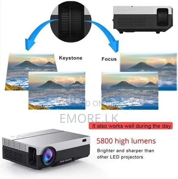 T26L.1080P LED Full HD Projector Video 5800 Lumen FHD 3D