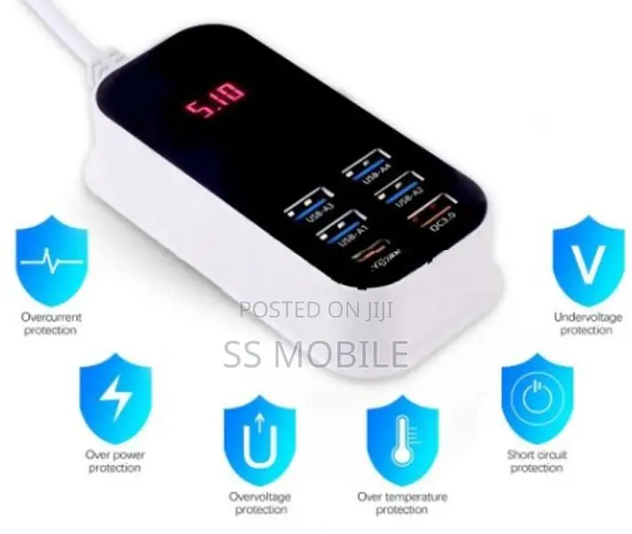 Real 50W 6-Ports USB Charger Power Adapter