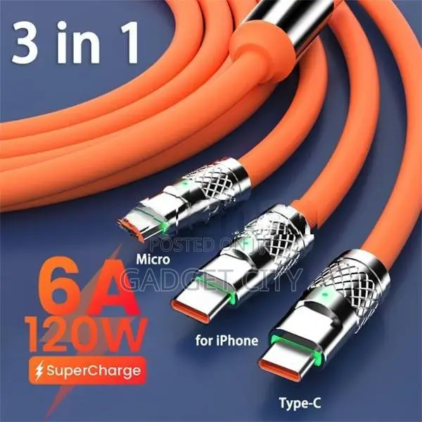 3 in 1 120W 6A Cable – Super Fast Charge