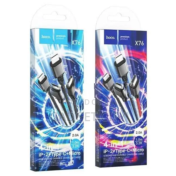 Hoco Cable 4-in-1 “X76 Super” for 2xLightning charging wire