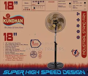 New Kundhan 18" Industrial Heavy Duty Stand Fan - Steel Blade