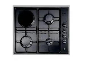 Elba 3 Gas Burner Cooker Hob with1 Hot Plate (Black)