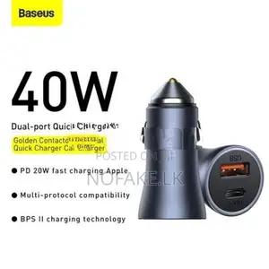 Baseus 40W Pro Dual Car Charger / USB-C Lightning iPhone Cable