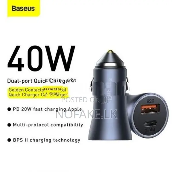 Baseus 40W Pro Dual Car Charger / USB-C Lightning iPhone Cable