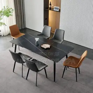 Granite Dining Table with Cushion Chairs
