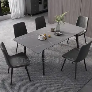 Granite Dining Table with Cushion Chairs