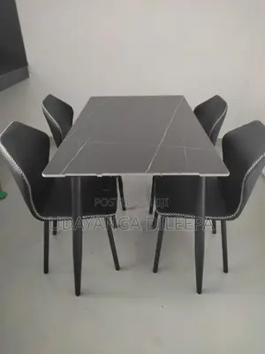 Brand New Granite Dining Table with Cushion Chairs