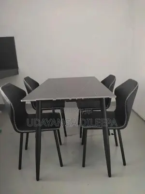 Brand New Granite Dining Table with Cushion Chairs