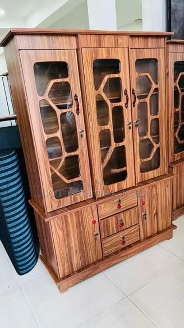 Modern 3 Door Melamine Display Cabinet