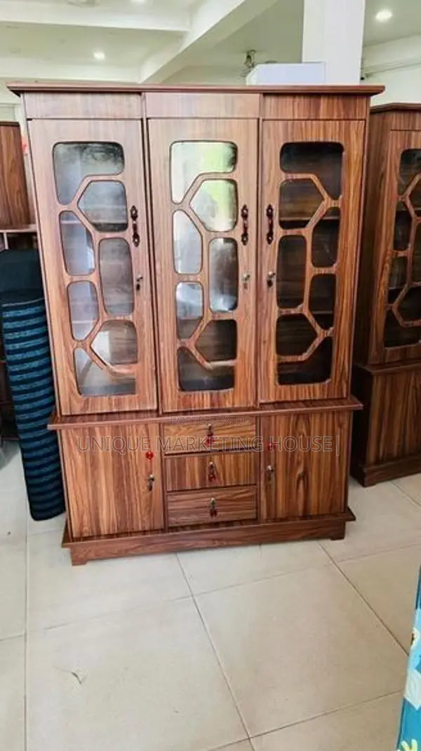 Modern 3 Door Melamine Display Cabinet