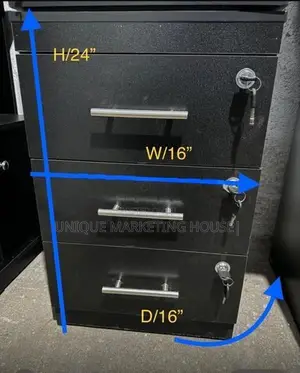 Modern 3 Drawer Lockable Cupboards