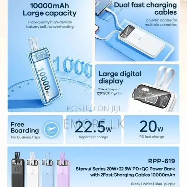Remax RPP-619 Series 10000mAh PD+QC Fast Charging Power Bank
