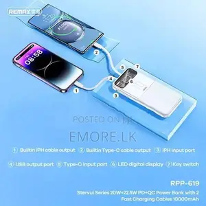 Remax RPP-619 Series 10000mAh PD+QC Fast Charging Power Bank
