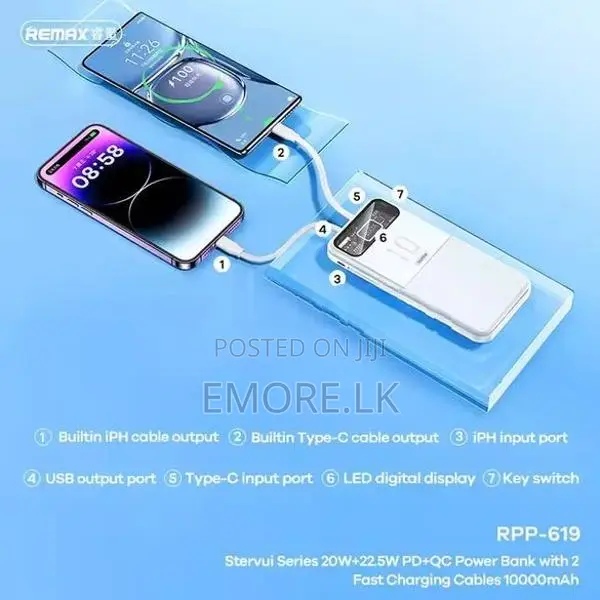 Remax RPP-619 Series 10000mAh PD+QC Fast Charging Power Bank