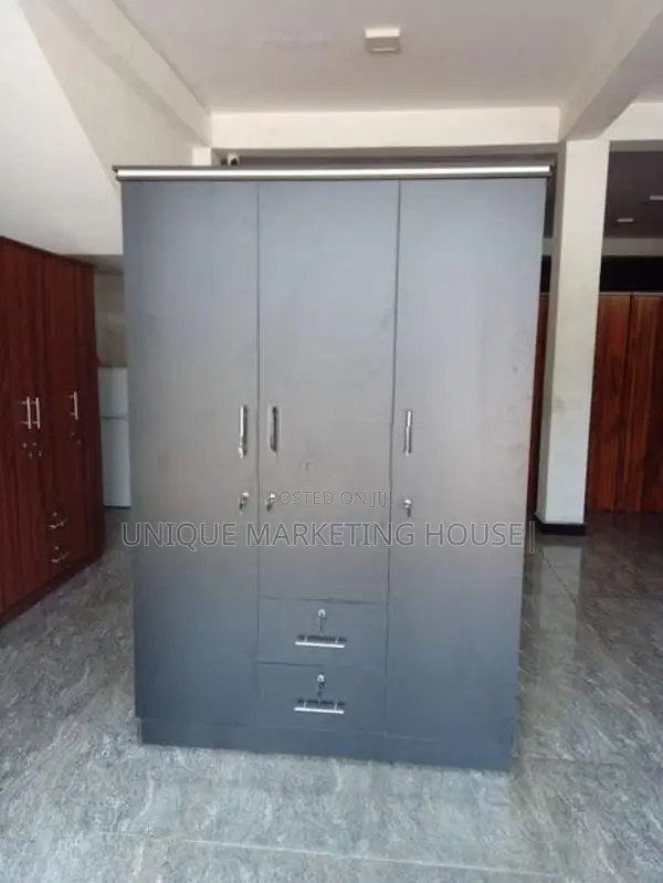 Modern 3D Black Melamine Classic Camiliya Wardrobe