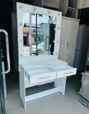 Modern 6x3 White Classic 2 Drawer Dressing Table